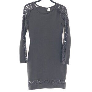 H&M Divided Lace Dress Womens 4 Black Dark Feminine Witchy Alt Goth‎ Whimsigoth